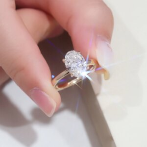 Provence Luxury Oval Cut Ring 14KGold IGI EF/VS Lab Diamonds Ring for Women Wedding Classic Solitaire Personalized Custom