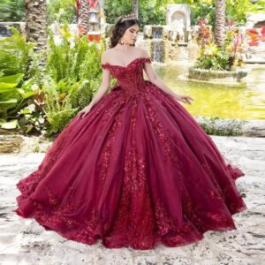 Customized Red Fairytale Bowknot Ball Gowns Quinceanera Dresses for Girls Court Train Lace up Appliques Vestidos De 15 Anos