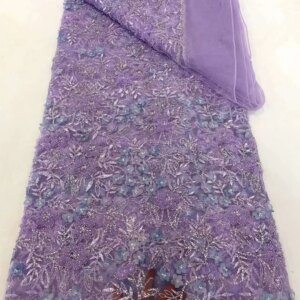 African Wedding Nigerian Bridal Luxury Sequins Beaded Lace Fabric High Quality French Tulle Embroidery Lace For Dress WS