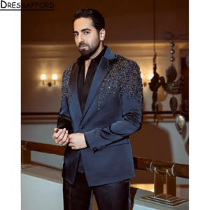 Dark Navy Handmade Beading 2 Pieces Blazer Pants Men Suits Tuxedo High Fashion Wedding Prom Plus Size Custom Made