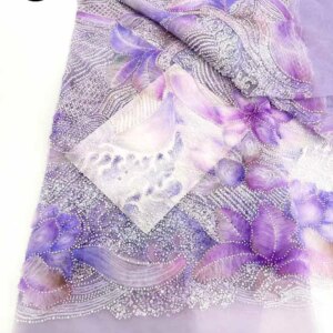 African Lace Fashion Beaded Net Lace Fabric French Velvet Sequin Fabric 2025 High Quality Bridal Embroidery Wedding Dress Sewing