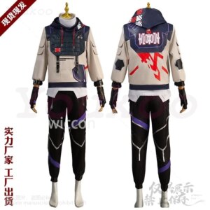 Anime Game Valorant Cosplay ISO Costume Uniform Wigs Set For Hoodie Pant Vest Halloween Christmas Party Man Cos Customized