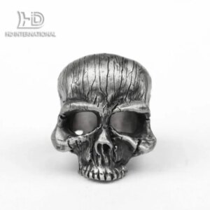 925 silver Skull ring, texture skull ring, broken skull ring, brass handmade jewelry