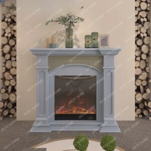 1.2 M French Cream White Solid Wood Heating Decorative Cabinet Simple American Retro Middle Ancient Household Fireplace