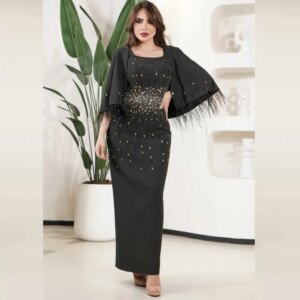 Customized High Quality Evening Jersey Beading Feathers Draped Prom A-line Square Collar Bespoke Occasion Gown Midi Dresses