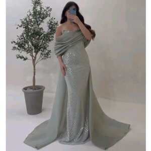 Dubai Mermaid Evening Dresses Woman Elegant vestidos de noche Arabic Sequined Prom Dress 2025 Fashion Party Gowns Customized