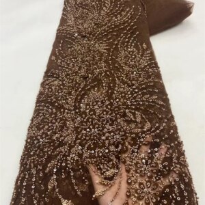Nigerian Lace Fabric 2025 High Quality African Lace Fabric 5 Yards High Quality French 3 D Tulle Lace Fabric For WEdding A996-1