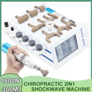 Shockwave Therapy Machine for Fast Pain Relief With 17 Probes For ED Treatment Recovery 2in1 Chiropractic Instrument 300MJ