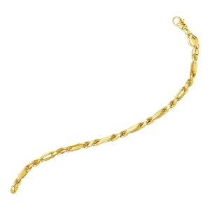 14k Yellow Gold 8 1 2 inch Figaro Chain Bracelet