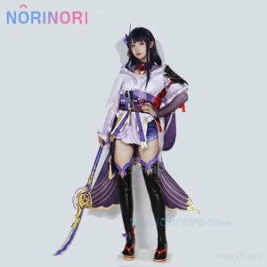 Game Genshin Impact Raiden Shogun Cosplay Costume Wig Baal Outfits Full Set Women Wig High Quality Halloween Party Clothes Dress
