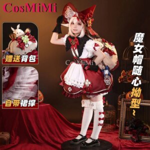 CosMiMi Game Genshin Impact Klee Cosplay Costume Sweet Nifty Lovely Little Witch Uniform Dress Carnival Party Role Play Clothing