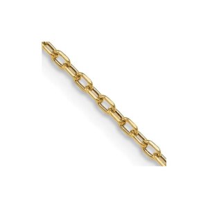14K Yellow Gold 18 inch 3mm SemiSolid Diamondcut Open Link Cable with Lobster Clasp Chain