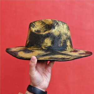 Personality hat copperhead coat burn gold top do old jazz photography art Deco street dance
