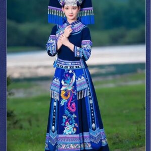 New Zhuang Ethnic Costumes for Adults Festive Costumes Chinese
