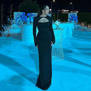 Flavinke Customized Black Arabia Mermaid Prom Dresses Long Sleeves Muslim Formal Evening Dresses Women Party Gowns 2025
