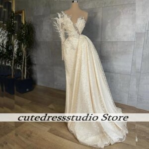 Exquisite Sequin Evening Dresses For Women Luxurious Lace Applique Long Mermaid Bridial Gowns 2025 Vesidos De Novia Customized