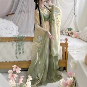 Hanfu female adult heavy industry embroidery big sleeve chebula group daily new style