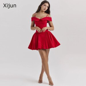 Xijun Sexy Modern Short Evening Dresses Off The Shoulder A-Line Birthday Party Gowns Formal Occasion Mini Hcb Prom Dresses Dubai