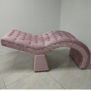 curved lash tech table pink velvet lash bed massage bed tufted design