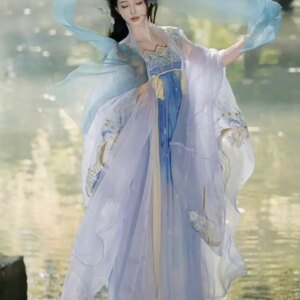 New Carnival Costume Halloween Cos Cosplay Women Hanfu Womensfashion Skirt Big Sleeved Shirt Heavy Industry Embroidery Carnaval
