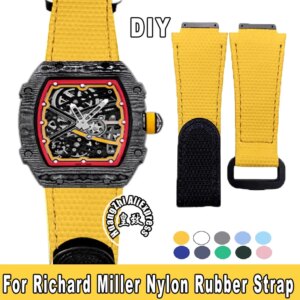 DIY custom For Richard Miller adhesive FMK strap Mille RM011 RM27 RM030 RM50 Rm52 RM61 RM67 strap VITON nylon pattern bracelet