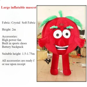 Tomato Mascot Costume Inflatable Fruit Cartoon Plush Wearing Fruit Vegetable Ad Performance