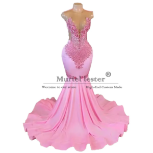 Aso Ebi Arabic Mermaid Prom Dresses Crystals Beading O Neck Illusion Evening Gowns Customized Black Girls Birthday Party Dress