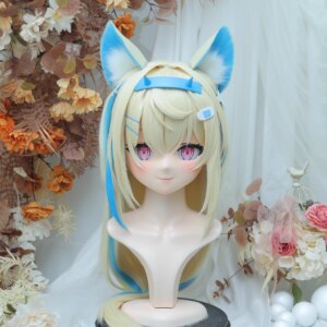Customize Character Female/Girl Resin Kig Full Head With Lock Anime Cosplay Japanese Anime Kigurumi Mask