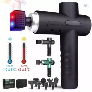 DC 24V Brushless Motor Hot And Cold Massage Gun For Muscle Relaxing Pain Relief Powerful Heating Fascia Gun