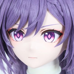 Customize Character Female/Girl Resin Kig Full Head With Lock Anime Cosplay Japanese Anime Kigurumi Mask