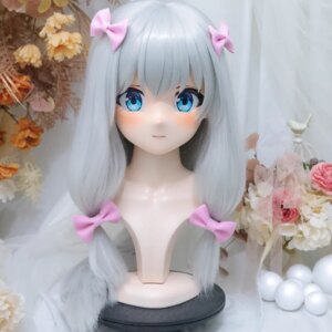 (NFD-14-29)Customize Full Head With Lock Crossdress Doll Female/Girl Japanese Anime Cartoon Character Kig Cosplay Kigurumi Mask