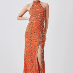 Fortunate Evening Elegant Vintage Sexy Sweet Backless Sequins Beading Mermaid Formal Occasion Prom Dress Evening Party Gowns
