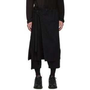 YOJI OOAK LOOSE FIT TROUSE Signature Embroidered Double Layer Seven Part Pants Elastic Waist Port Style Harun Pants