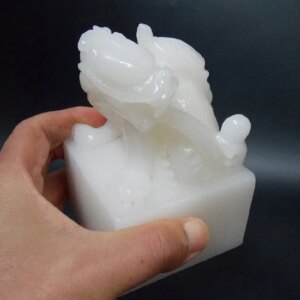 Large Dragon Turtle Jade Stone Seal Length and Width 8 cm Bottom Purely Hand Carved Chinese Calligraphy Painting Signet