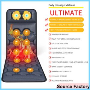 Electric Full Body Cushion Waist Pain Relief Vibrator Bed Massager Back Neck Legs Massage Mattress Mat Massager Mattress Gifts