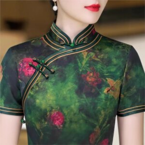 Cheongsam new Chinese female sense of daily national style dress temperament long