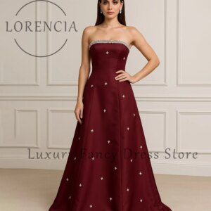 Simple Diamond A-Line Evening Party Gowns Strapless Sleeveless Prom Dresses Customized Sexy Dubai vestidos largos fiesta