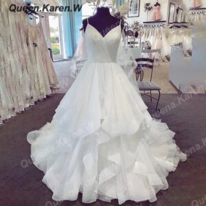 Elegant A line Wedding Dress strap lace applique bride dress robe de mariee A line Wedding Bridal Gown