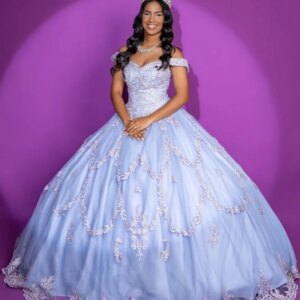 Customized light purple Quinceanera Dress Off Shoulder applique flower crystal Tull layering Bow vestidos de 15 Quinceanera