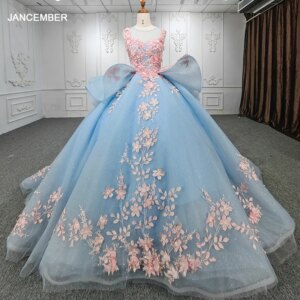 Romantic Princess Quinceanera Dress Floral Print Tank Tired Pretty Ball Gown Avondjurken