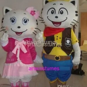 New Adult Best Sale High Quality Professional Both Cats Cat Mascot Costume Christmas Fancy Dress Halloween Mascot Costume