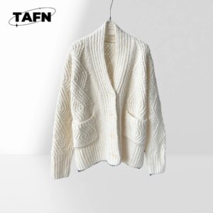 Cardigan Trendy All-Match Exquisite Premium 25 Cashmere Cardigan with Vintage Flair for Keeping Warm in Casual Environments