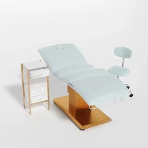 Luxury Gold Esthetic Massage Bed Beauty Salon Furniture Lash Bed Cosmetic Electric Spa Beauty Electric Facial Bed Table