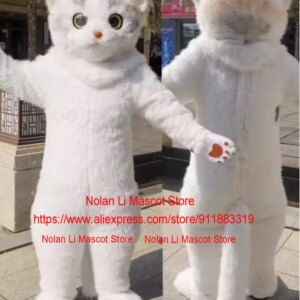 Fashion Design Adult Cute Cat Mascot Costume Husky Dog Fox Wolf Role Playing Cartoon Set Advertisement Game Carnival Gift 1357