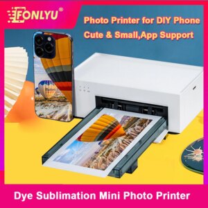 FONLYU Mini Photo Printer High Definition Color Sublimation Portable Photo Paper Smart Remote Printer APP Use for DIY Phone Tool