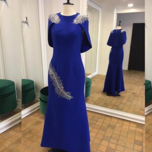 Customized Jersey Sequined Ruched Quinceanera A-line O-Neck Bespoke Occasion Gown Midi Dresses