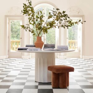 Modern Fabric Clover Breakfast Bar Stools Quality Factory Custom Color Ottoman Vanity Stool for Entry & Bedroom