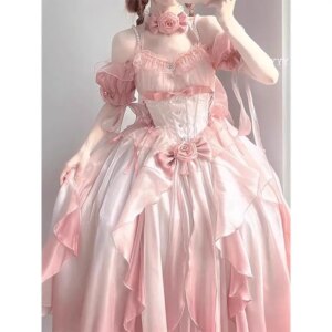 Pink Wedding Dress Lolita Op Heavy Industry Trailing