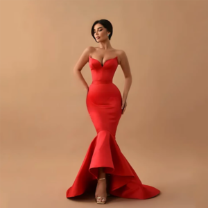 Elegant Sweetheart Sleeveless Prom Dresses Strapless Mermaid Floor Length Evening Gowns Custom Made Formal Banquet Occasions