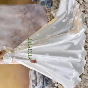 Customized3D Flower Applique White Flower Girl Dress For Wedding Satin Puffy Elegant Princess Kid Birthday Party First Communion